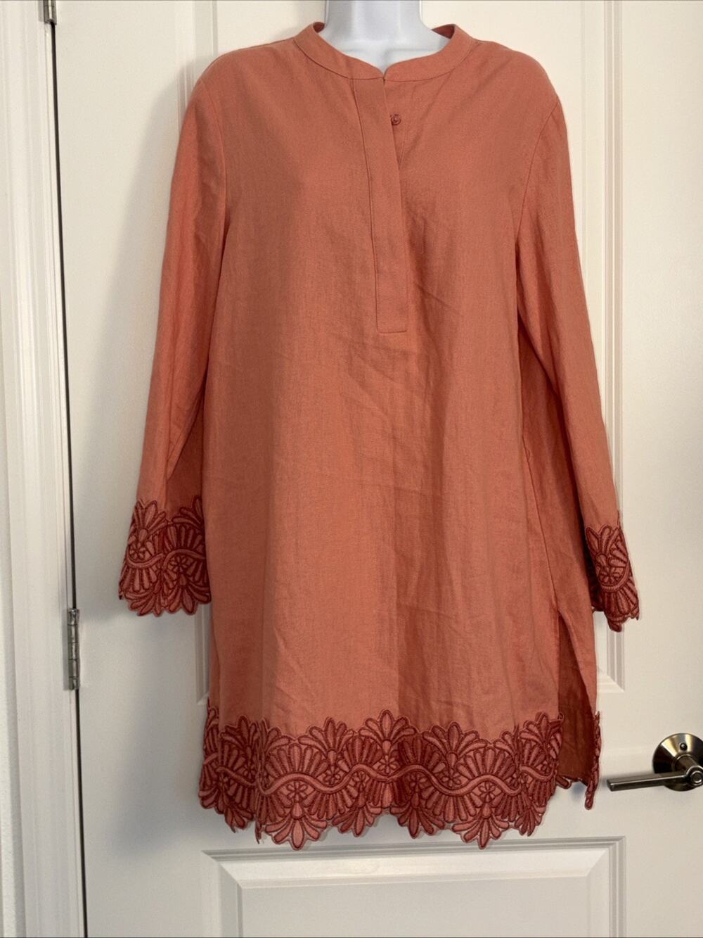 anne klein Linen Tunic Top Size M